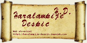Haralampije Despić vizit kartica